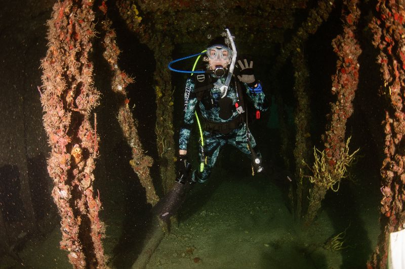 Hog Heaven - A diver explores the interiors