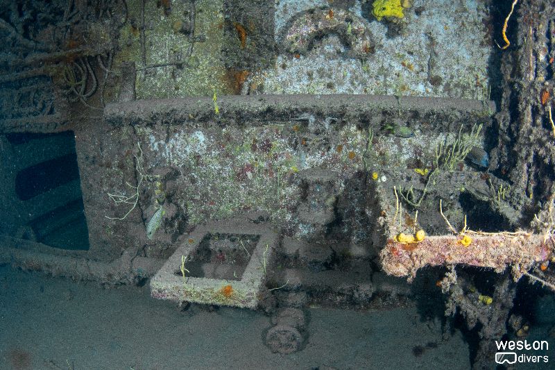 RSB-1 - Several artifacts can be recognized in the interior of the wreck