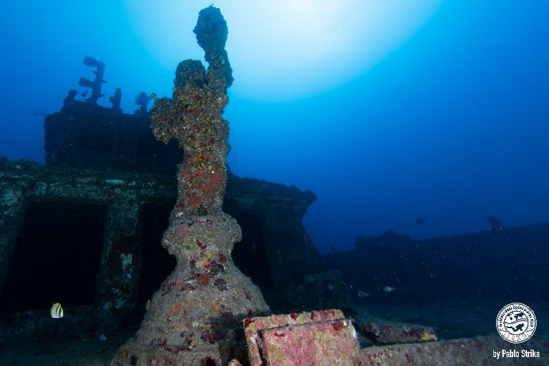 Miss Lourdes - A view of the superstructure with the statue in the front