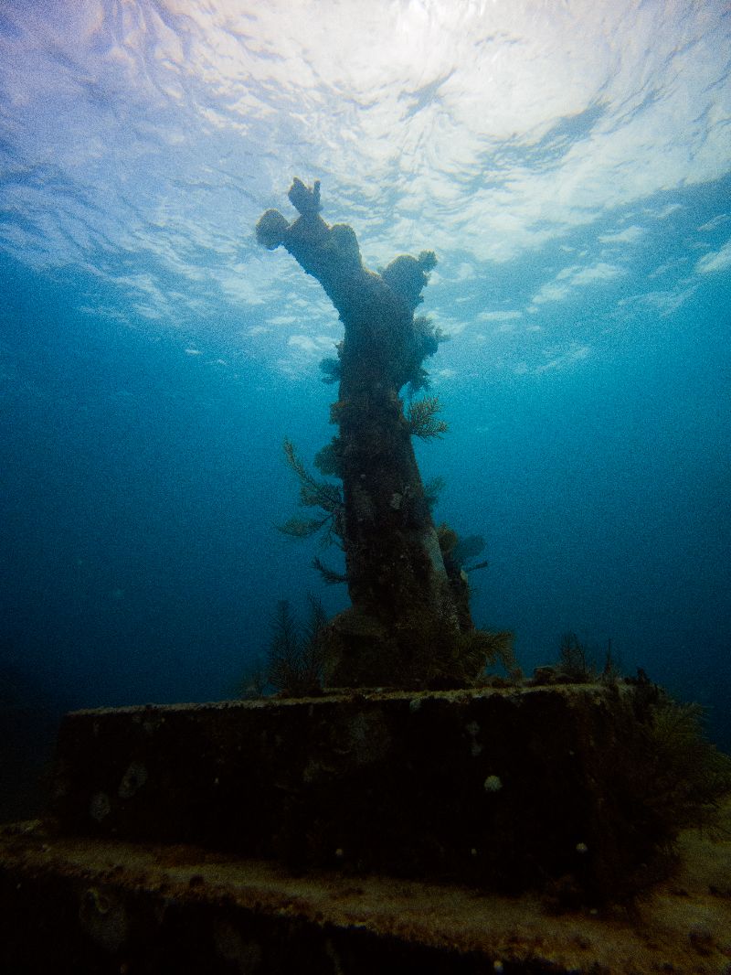 Christ of the Abyss and Grecian Rocks - The Christ statue is an attraction on itself