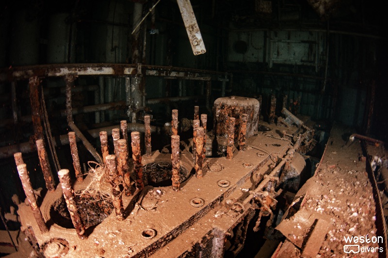Lady Luck - The engine room offers penetration for divers with the right certification