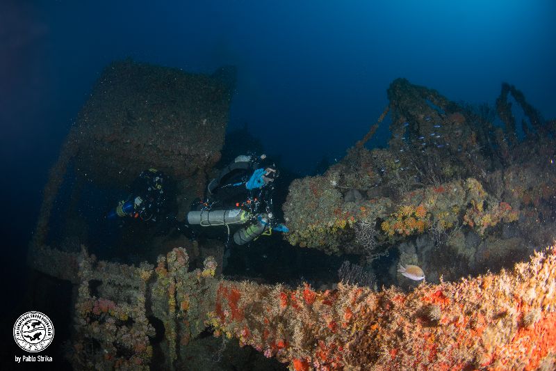 Sucre - Two divers explore the cargo holds
