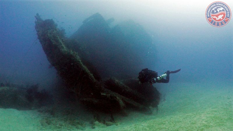 Sheri Lyn - A diver explores the stern section