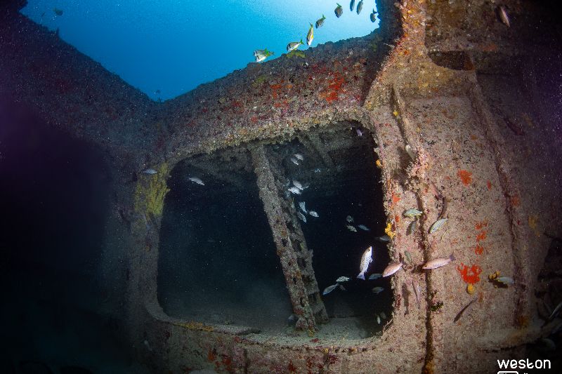 Miss Dania Beach - A nice view from the inside of the wreck