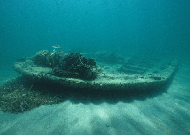 Half Moon - What;s left of this wreck is not laying on the sand