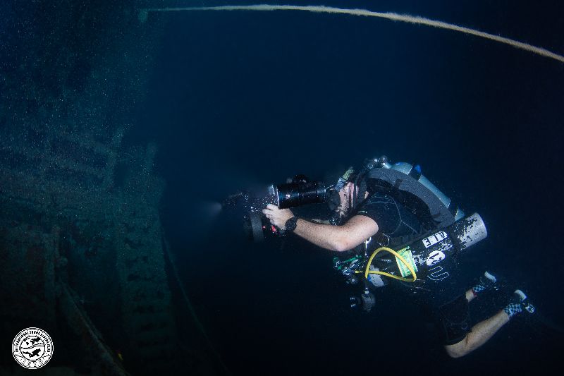 Rex Bear - A tec diver taking footage of the wreck