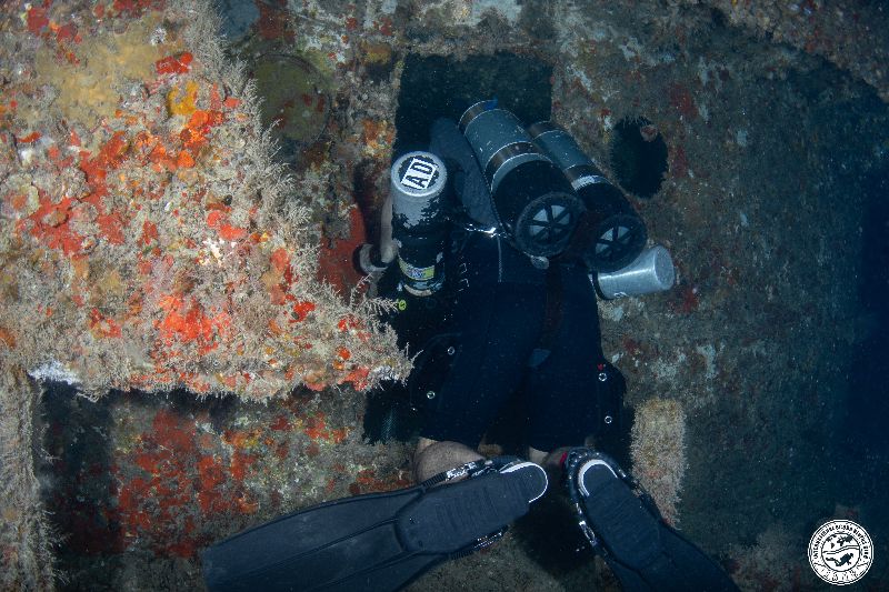 Rex Bear - A tec diver attempting to penetrate the engine room