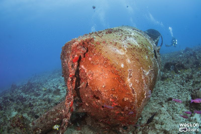 Spearman's barge - An old buoy rests in the sand south of the barge