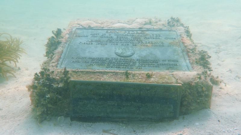 San Pedro - A plaque in the site tells the story of this wreck
