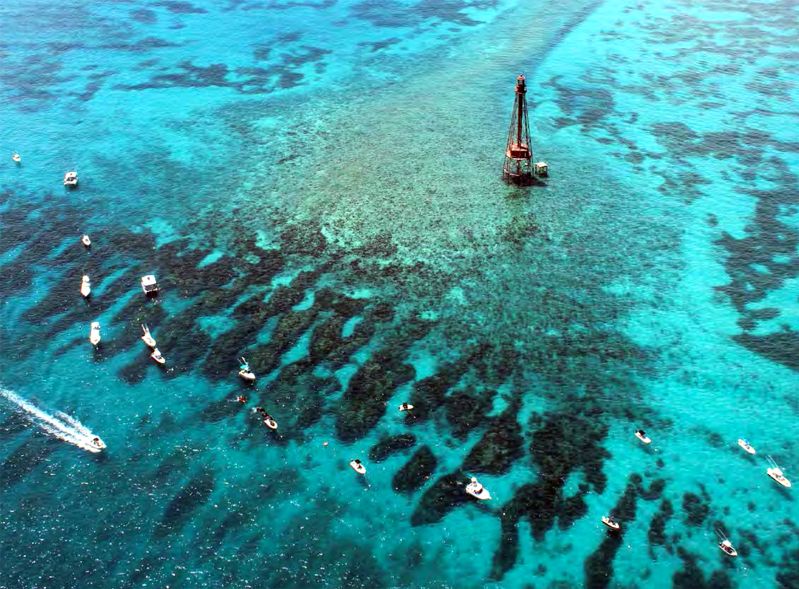 Looe Key - An aerial view of Looe Key Reef