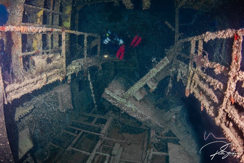 Ronald B Johnson - Although penetration is possible in both the RBJ and CNC, divers must exercise stream caution as these wrecks are deteriorating fast